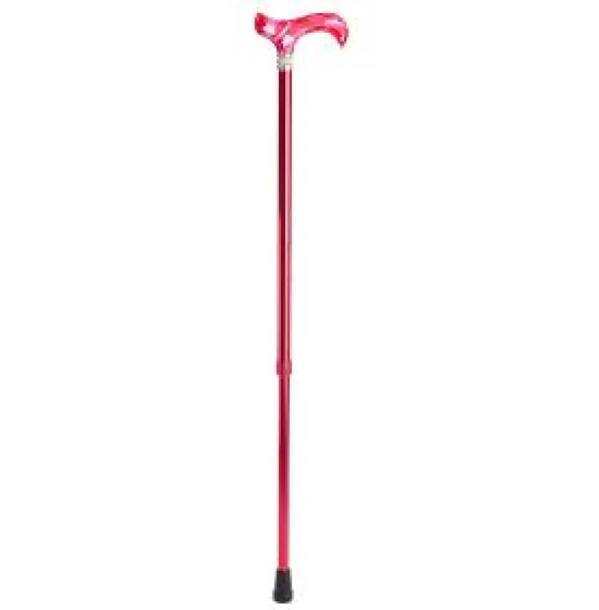 ADJUSTABLE CANE-Crystal Collar Deep Pink Marble Acrylic