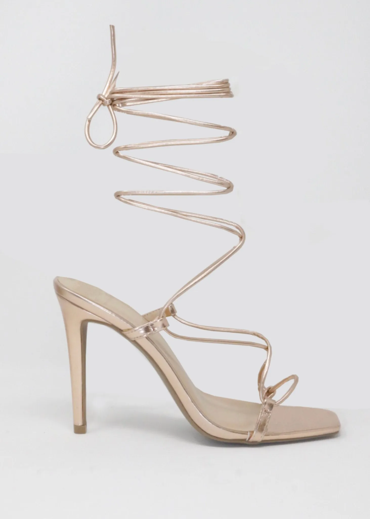 Ana Rose Gold Lace-up Heel