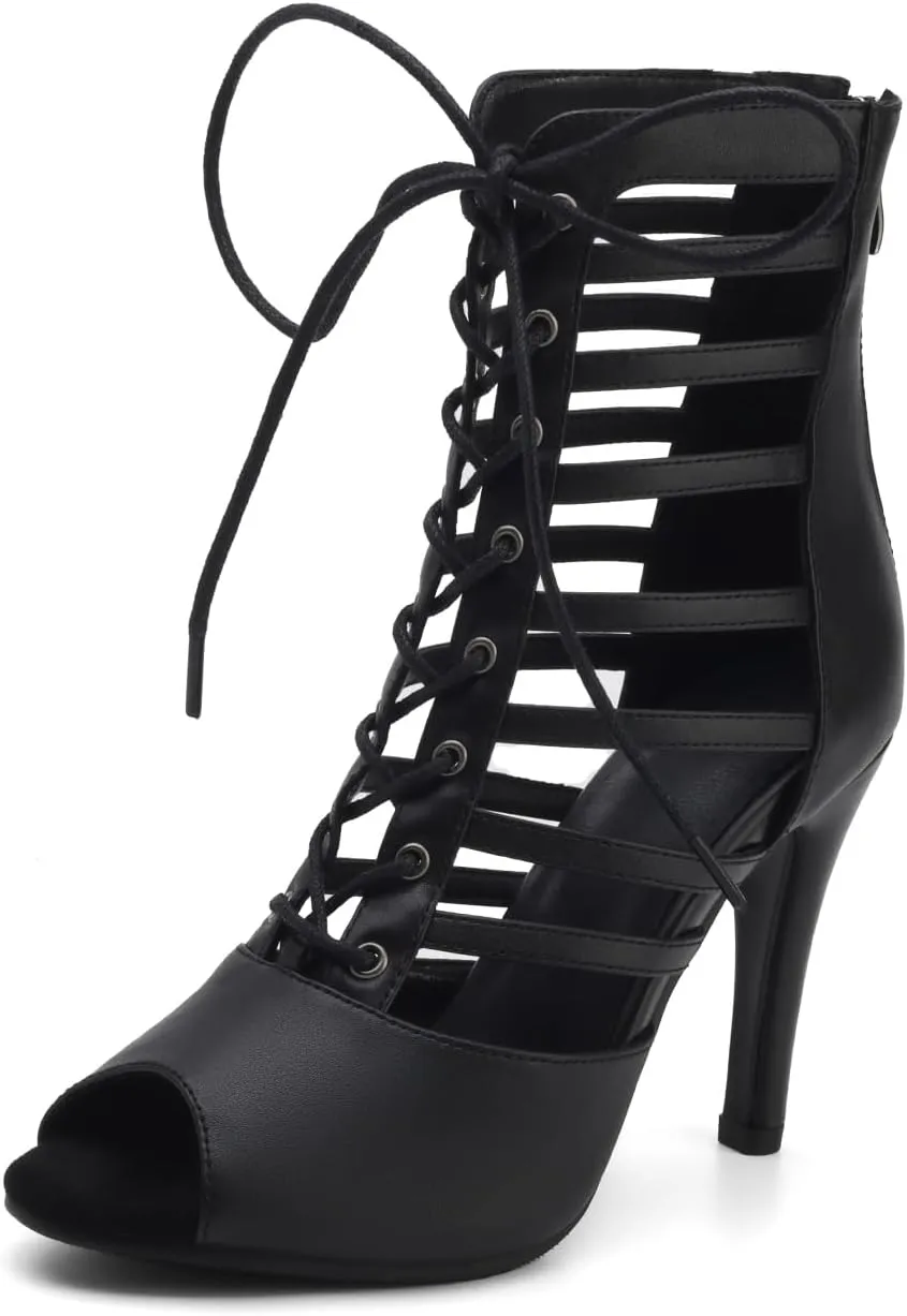 AOQUNFS Women Latin Dance Shoes Ballroom Salsa Practice Performance Dance Heels,K300