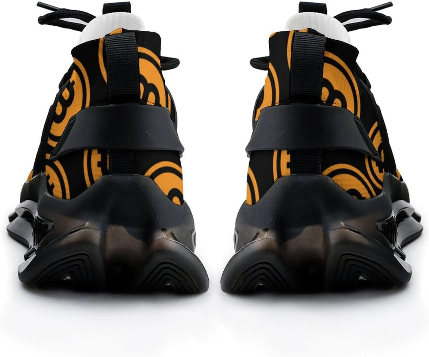 Bitcoin Logo Mens Running Shoes Lightweight Walking Tennis Shoes Soft Soled Elastic Cushion Basketball Shoes