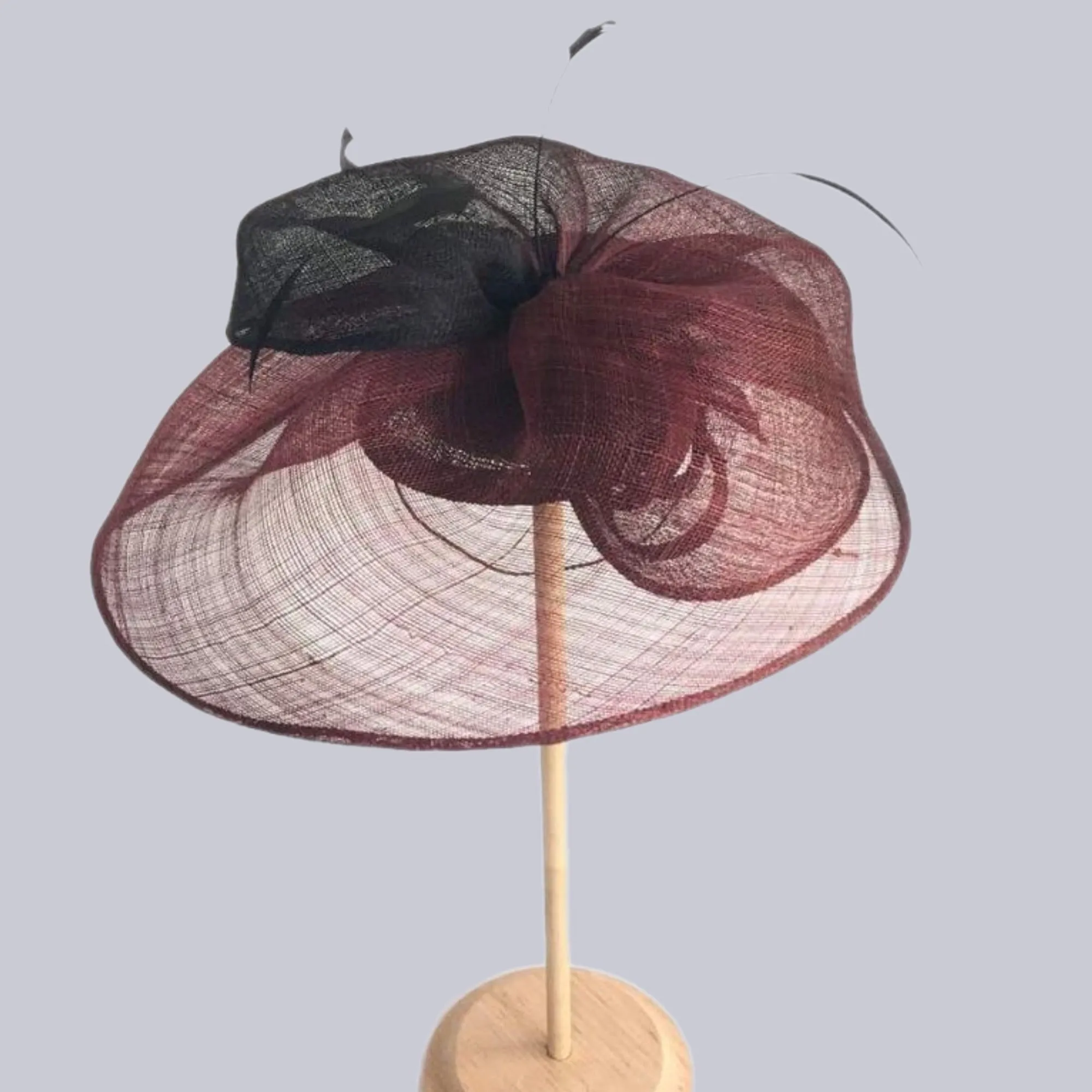 Black and White Derby Hat 'Pagoda' Shape