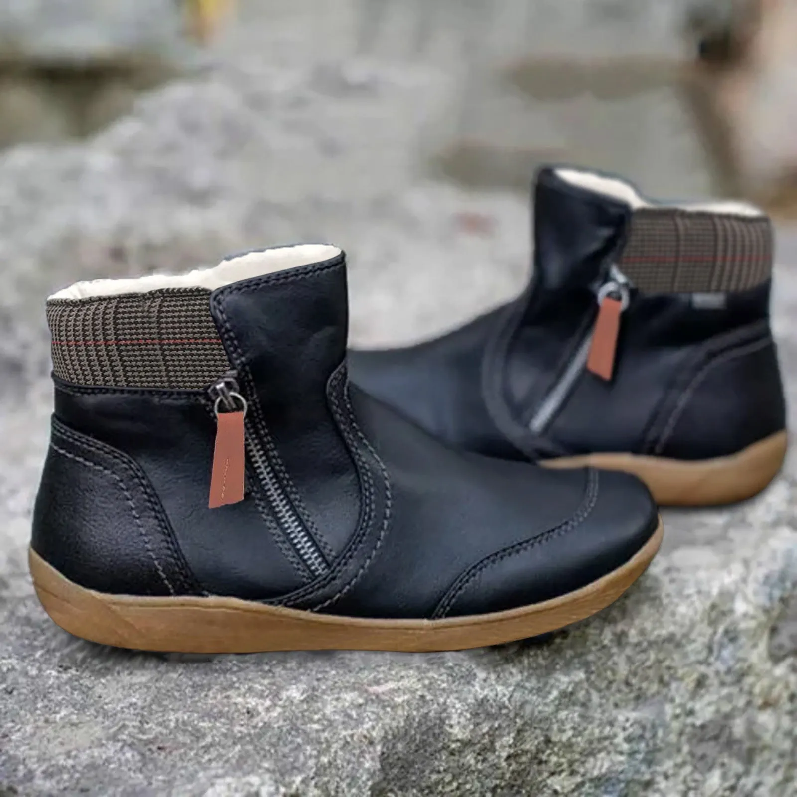 Caroline - Waterproof Leather Boots with Foot Support