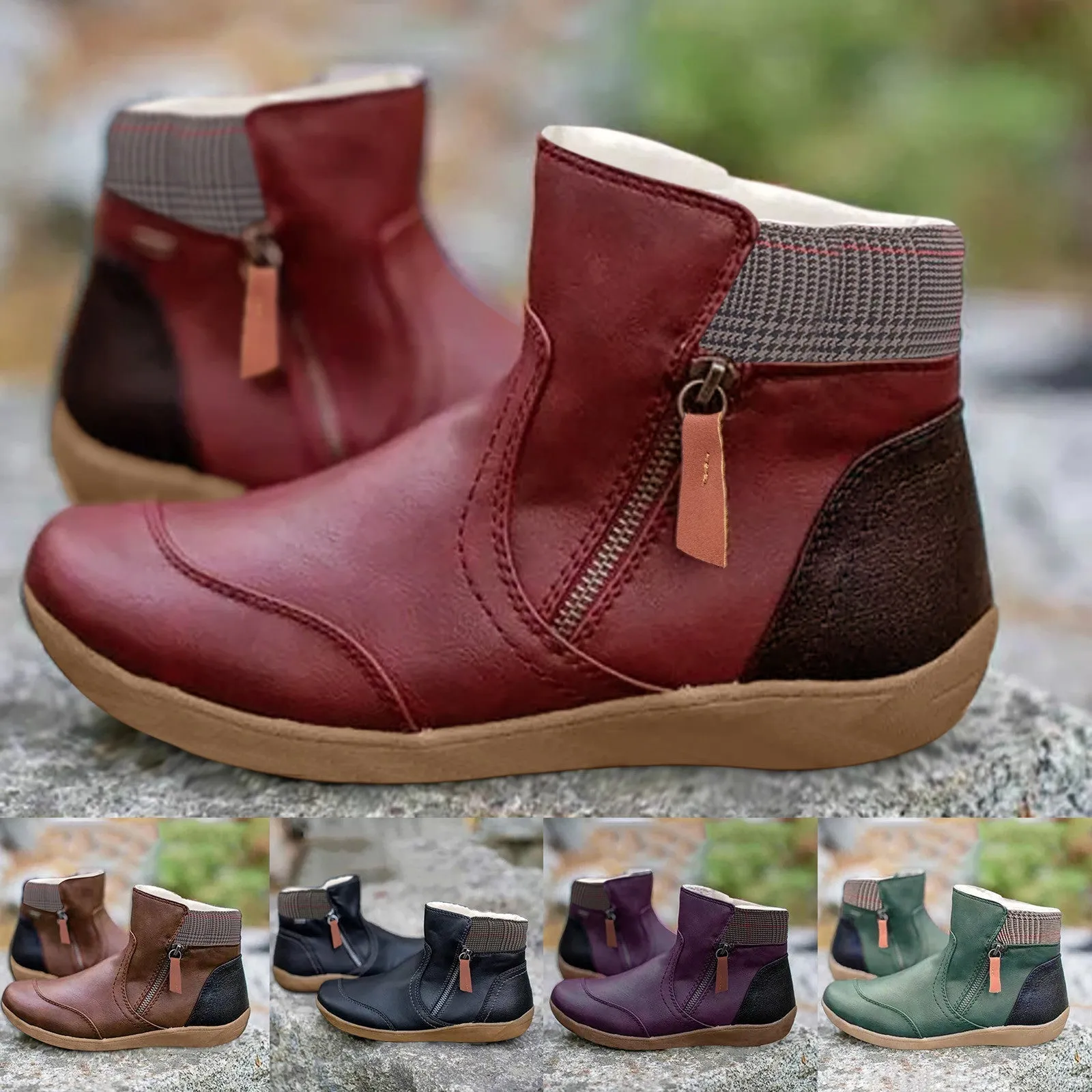 Caroline - Waterproof Leather Boots with Foot Support