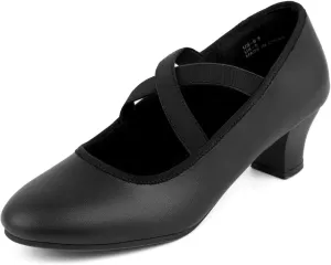 Character Shoes for Women Dance Shoes with Elastic Strap for Ballroom,Salsa,Tango