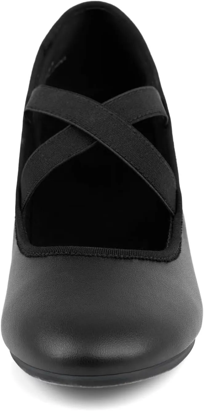 Character Shoes for Women Dance Shoes with Elastic Strap for Ballroom,Salsa,Tango