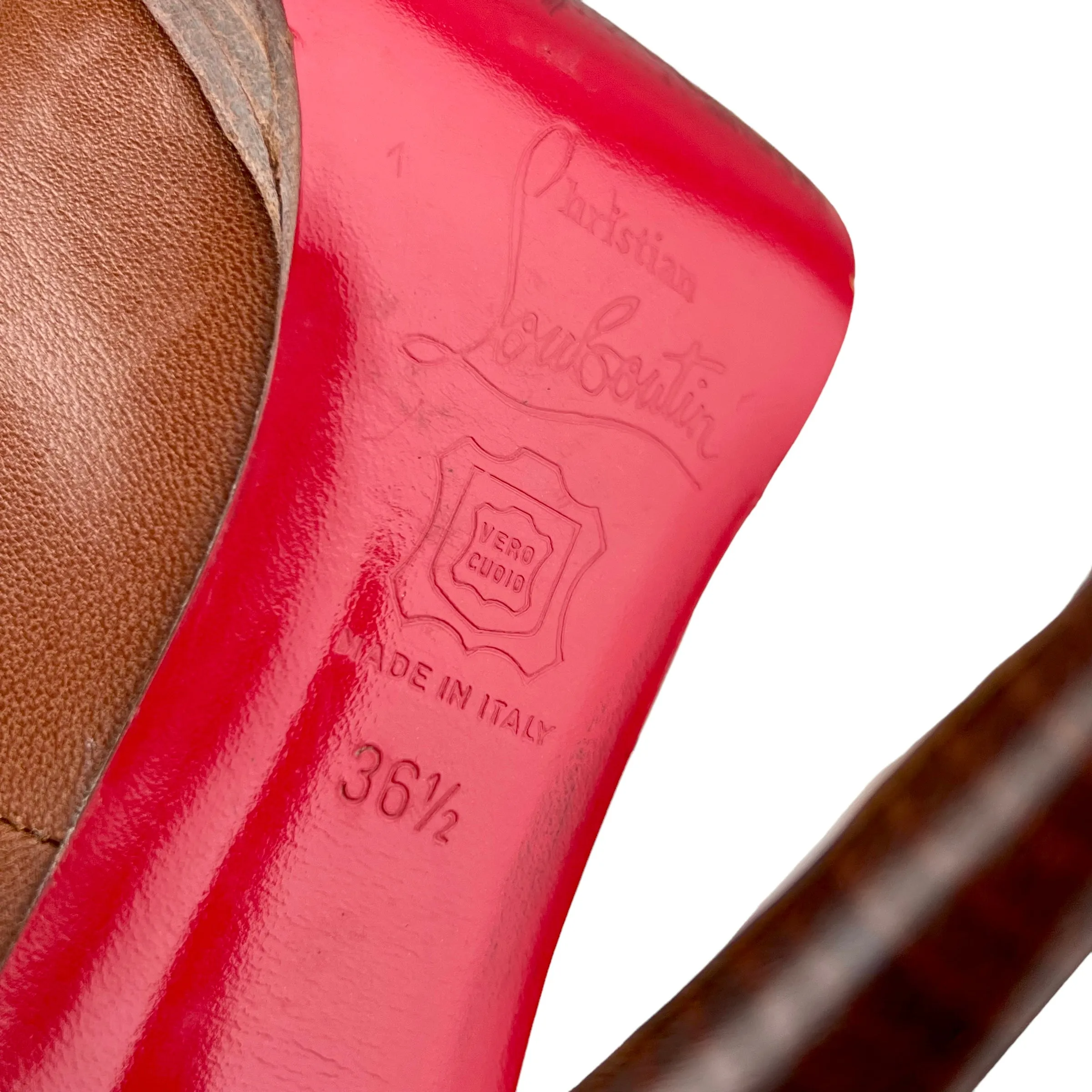 Christian Louboutin Camel Decollete Leather Heels