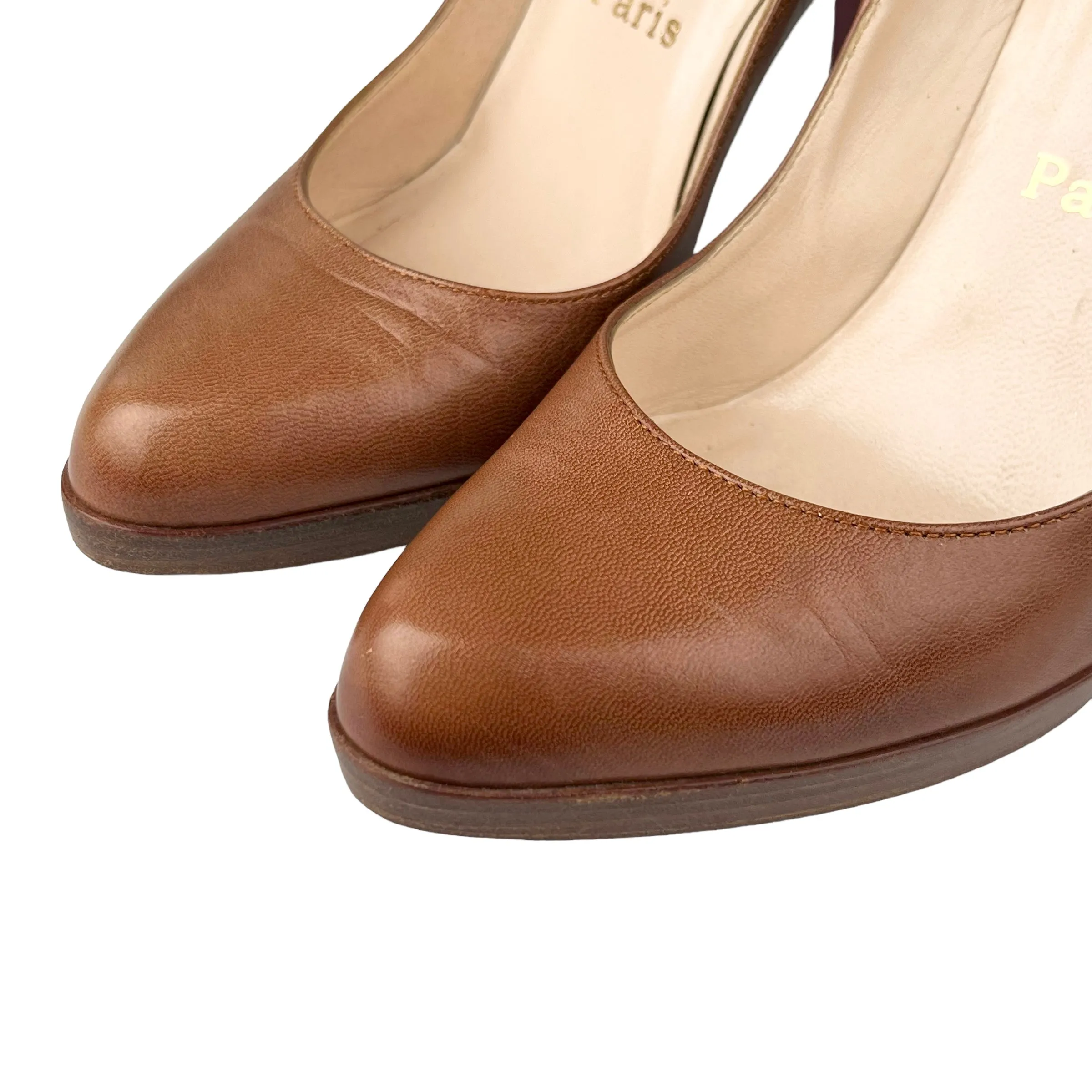 Christian Louboutin Camel Decollete Leather Heels