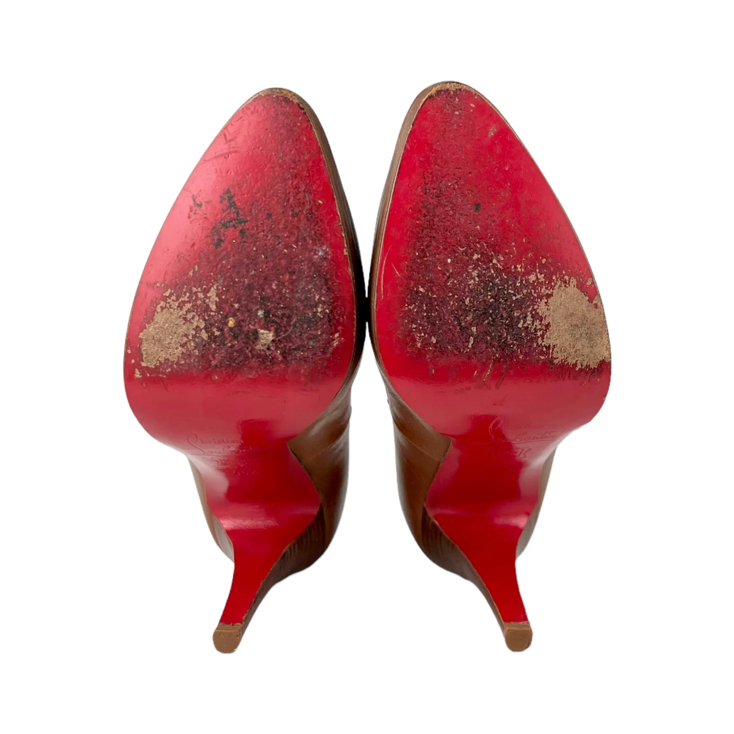 Christian Louboutin Camel Decollete Leather Heels