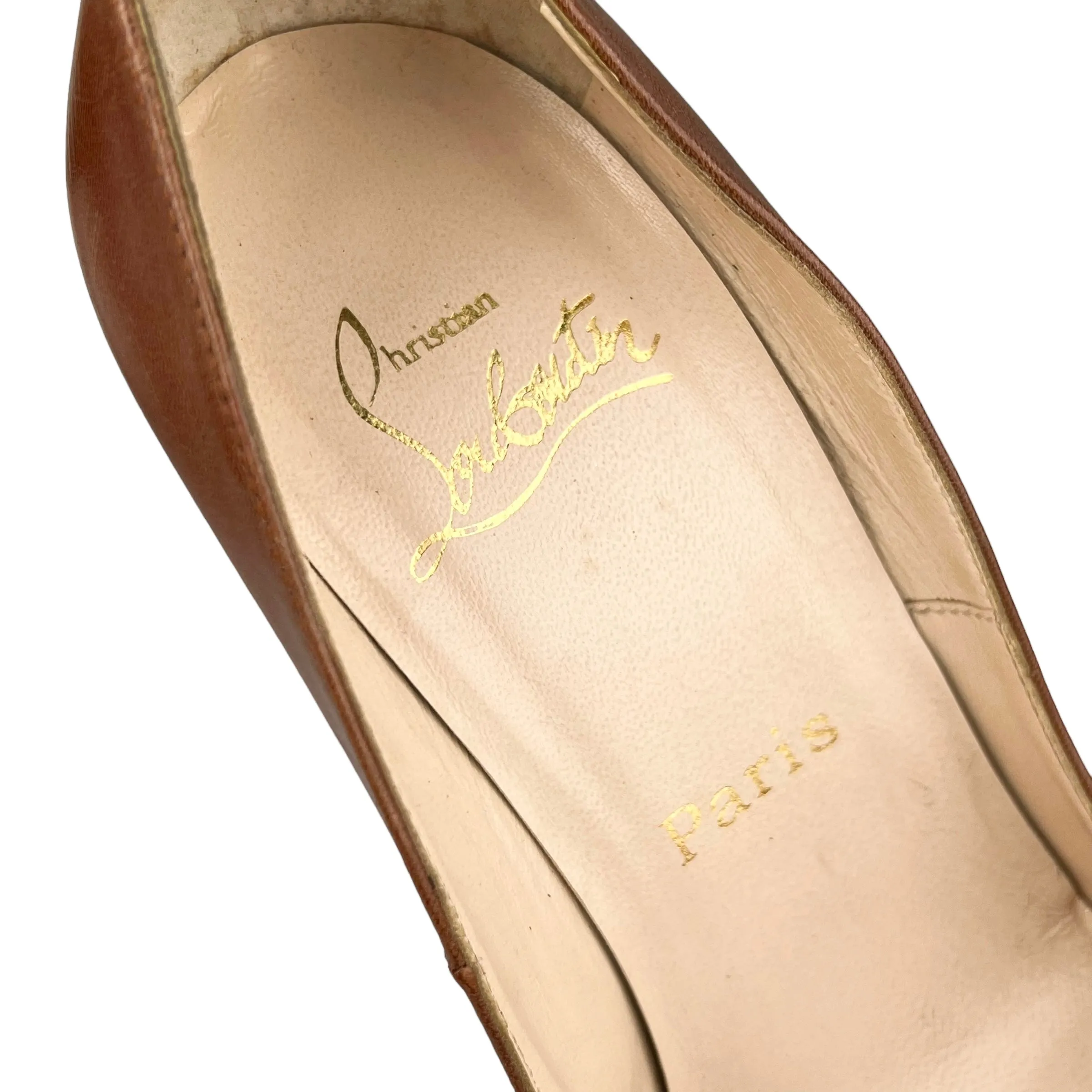 Christian Louboutin Camel Decollete Leather Heels