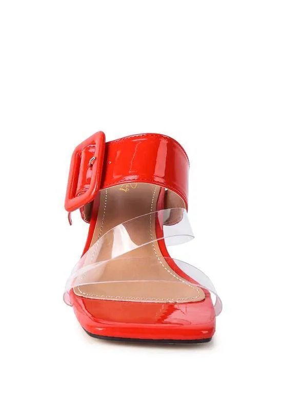 City Girl Printed Mid Heel Slide Sandals