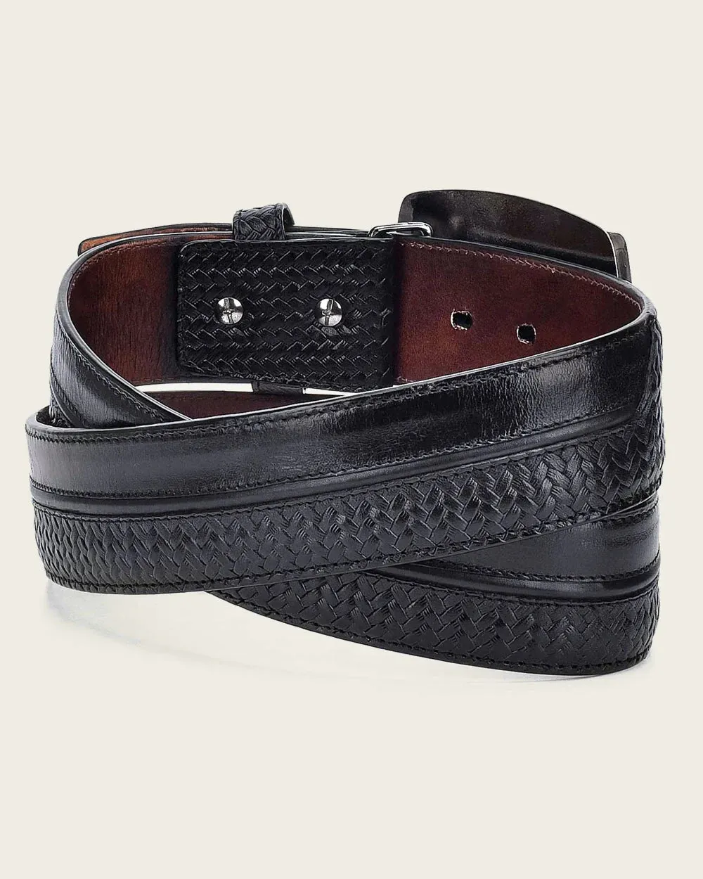 Cuadra Men's Leather Belt Black