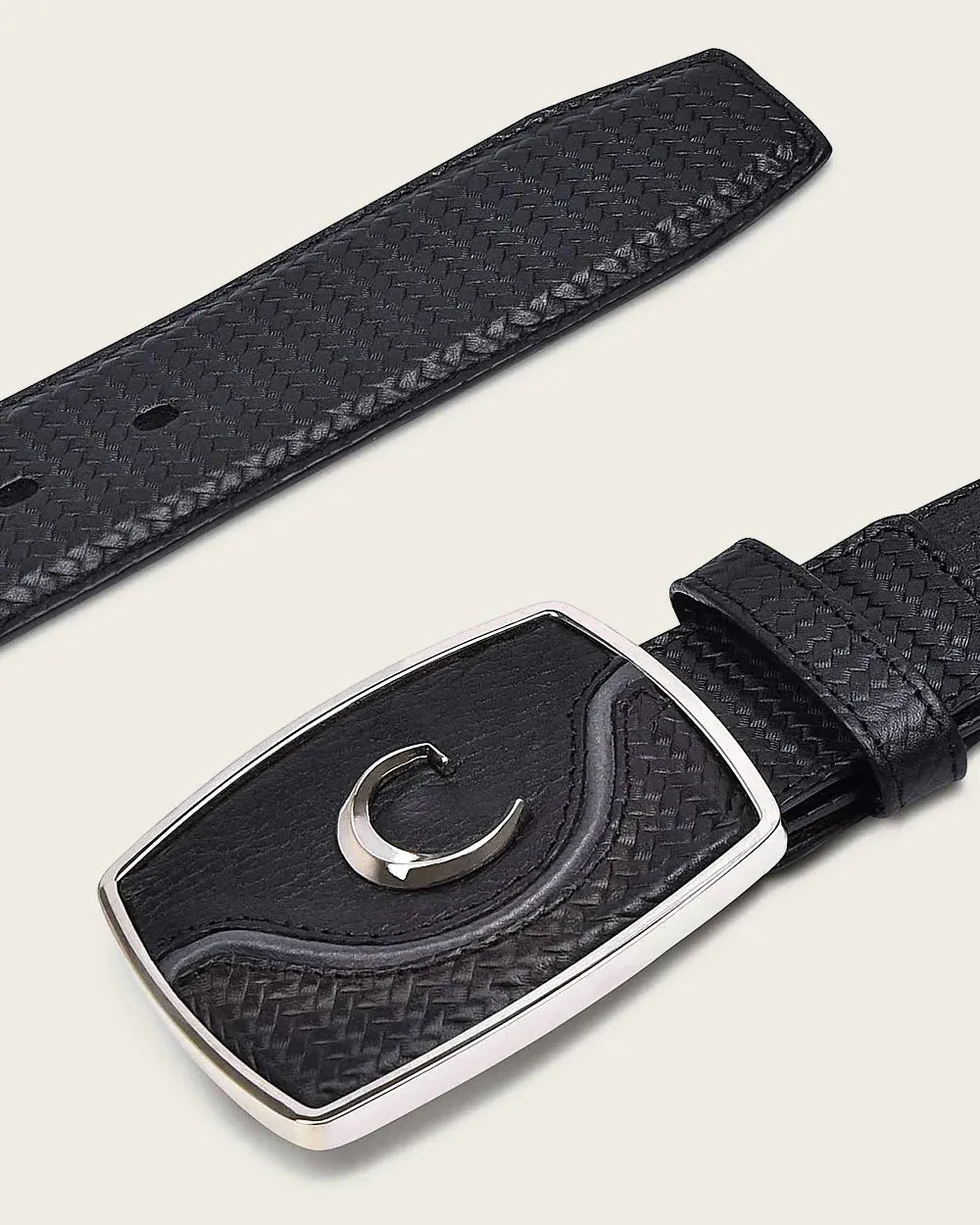 Cuadra Men's Leather Belt Black