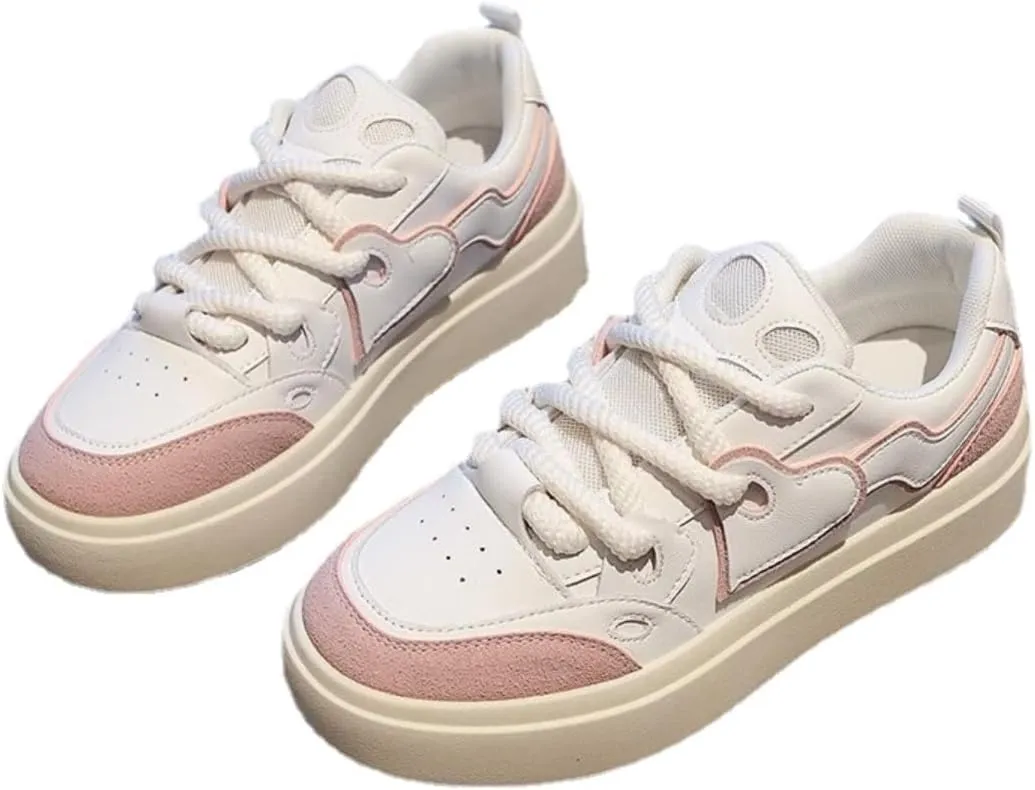 Cubicbee Women's Platform Lace up Sneaker Daddy Shoes,Non-Slip Mesh Breathable Running Tennis Shoes Casual Gym Workout Walking Shoes