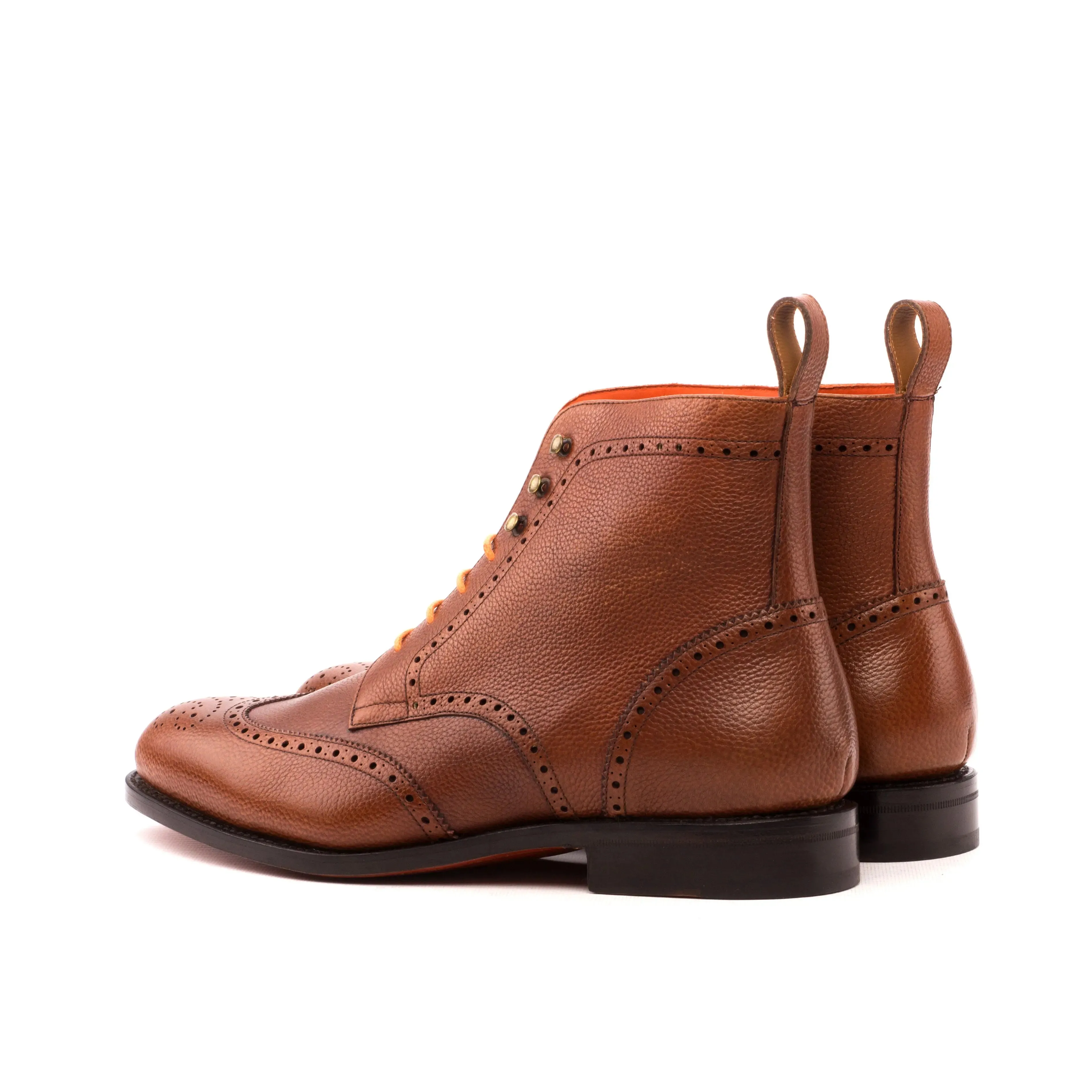 DapperFam Valiant in Med Brown Men's Italian Full Grain Leather Military Brogue