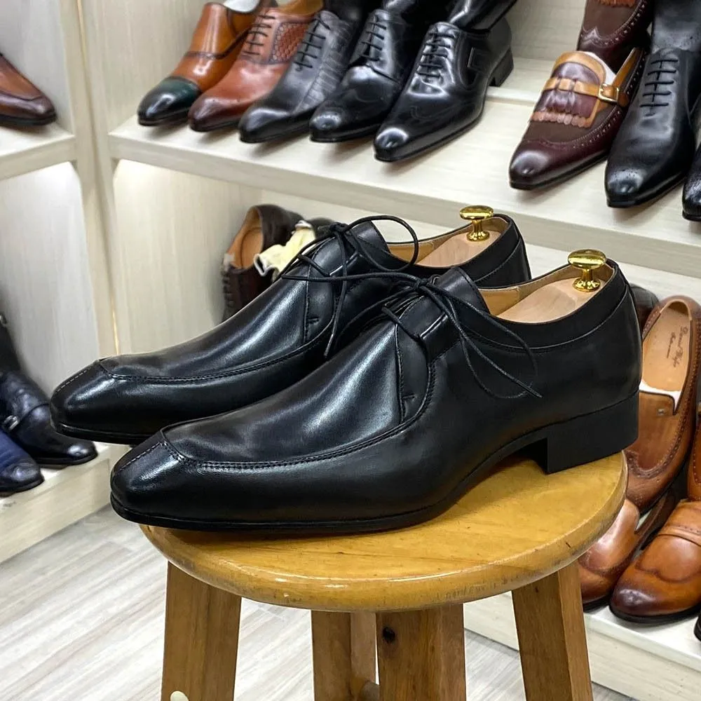 Fashion color matching leather derby shoes men's business dress leather shoes