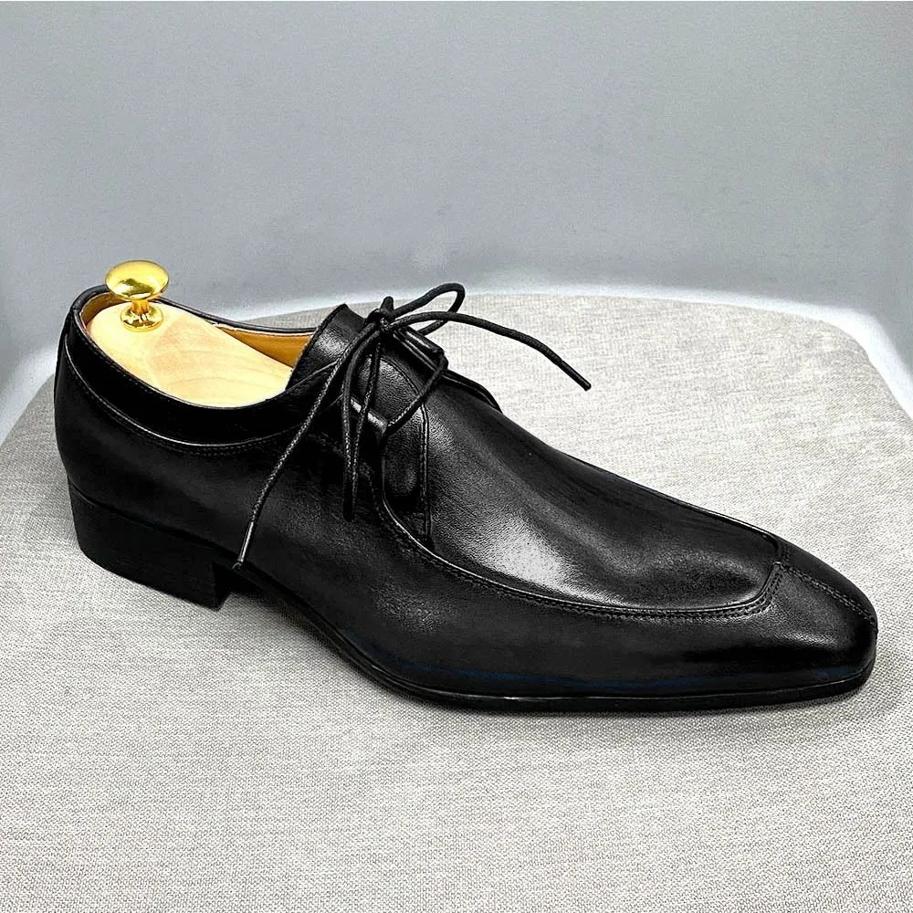 Fashion color matching leather derby shoes men's business dress leather shoes
