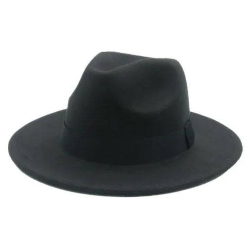 Fedora Hat Women Winter Hats for Women Ribbon Band Men's Hat Wide Brim