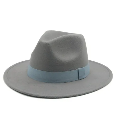 Fedora Hat Women Winter Hats for Women Ribbon Band Men's Hat Wide Brim