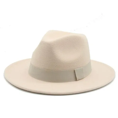 Fedora Hat Women Winter Hats for Women Ribbon Band Men's Hat Wide Brim