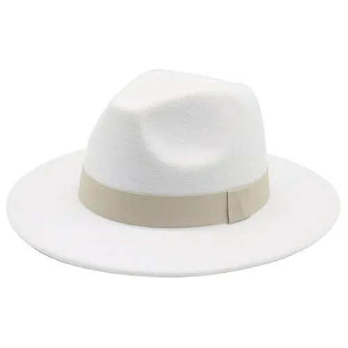 Fedora Hat Women Winter Hats for Women Ribbon Band Men's Hat Wide Brim