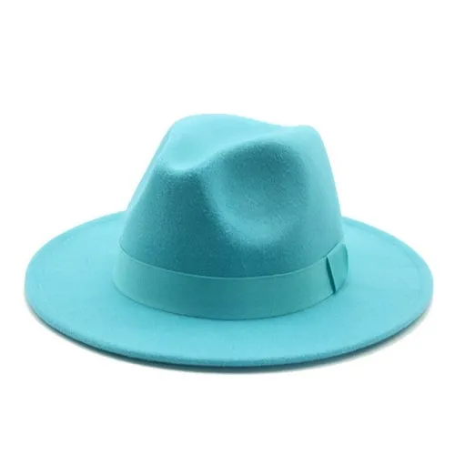 Fedora Hat Women Winter Hats for Women Ribbon Band Men's Hat Wide Brim