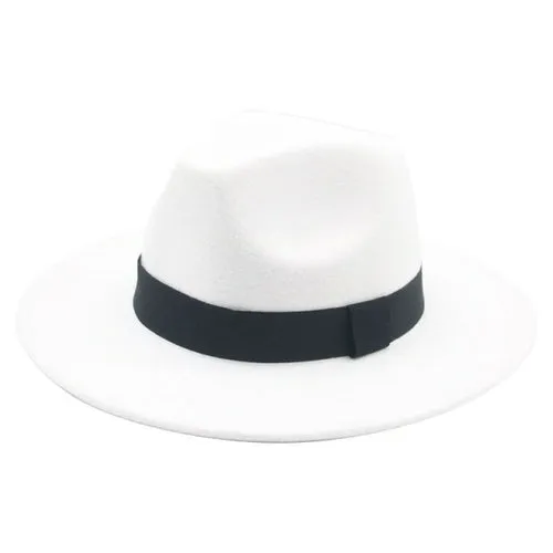 Fedora Hat Women Winter Hats for Women Ribbon Band Men's Hat Wide Brim