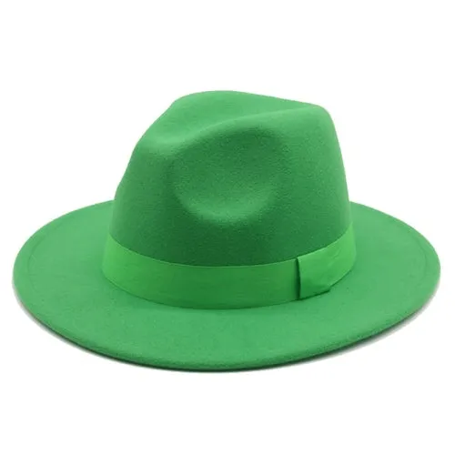 Fedora Hat Women Winter Hats for Women Ribbon Band Men's Hat Wide Brim