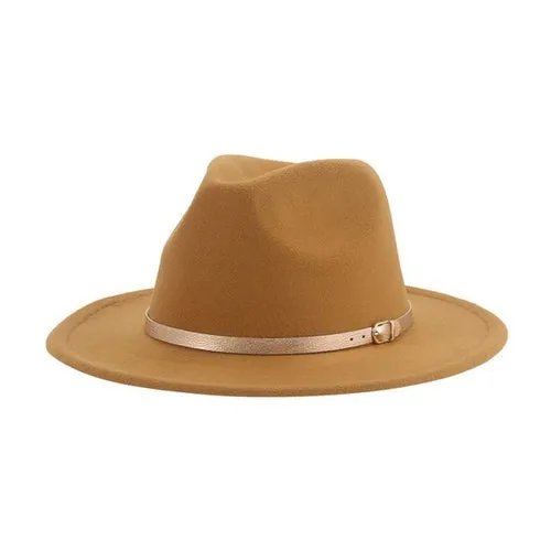 Fedora Hat Women Winter Hats for Women Ribbon Band Men's Hat Wide Brim
