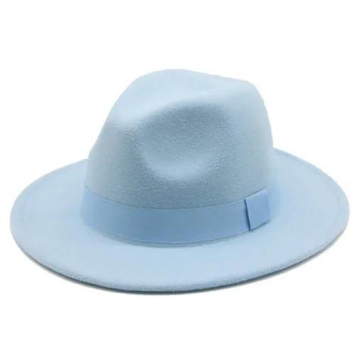 Fedora Hat Women Winter Hats for Women Ribbon Band Men's Hat Wide Brim