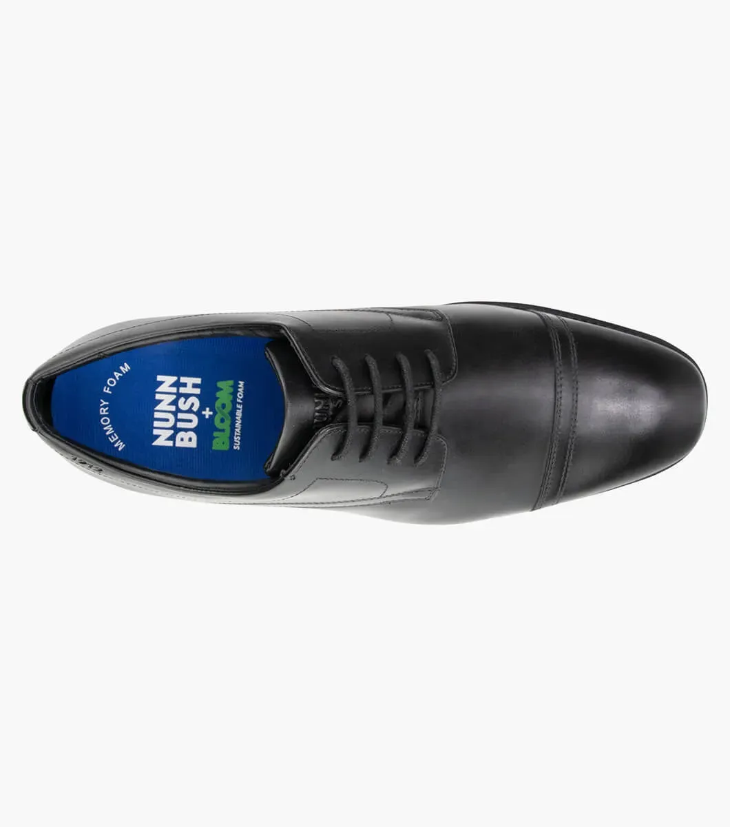 Florsheim Baxter Cap Toe Derby EEE Wide Fit Shoe - Black