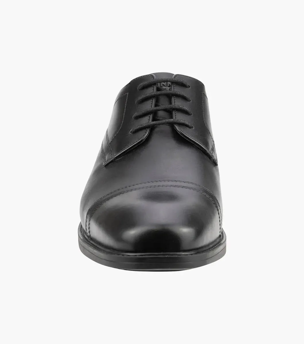 Florsheim Baxter Cap Toe Derby EEE Wide Fit Shoe - Black