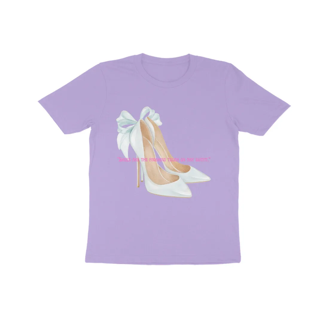 Girl Round Neck Half Sleeve - Stylish Heels T-shirt