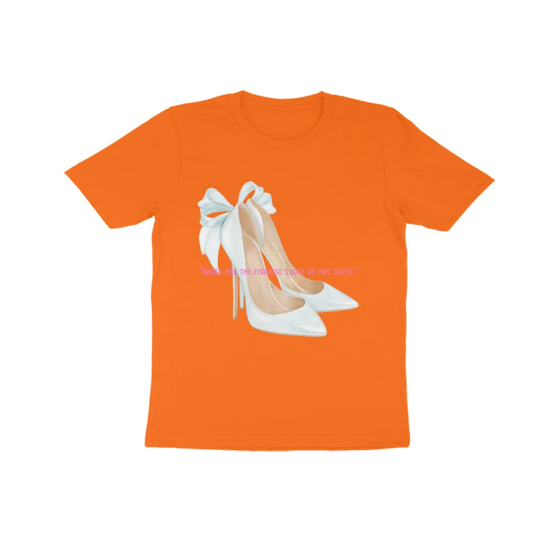 Girl Round Neck Half Sleeve - Stylish Heels T-shirt