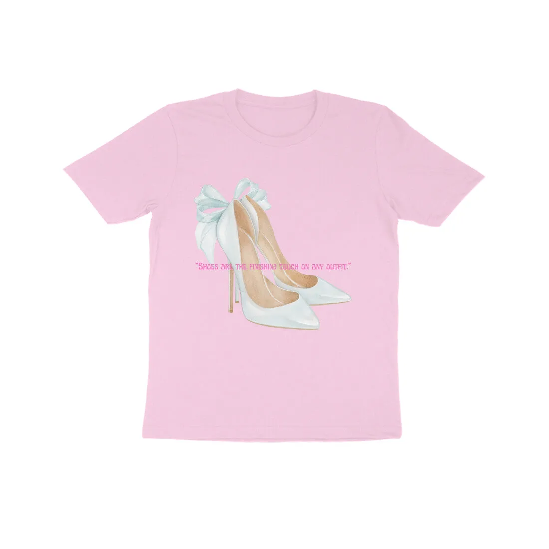 Girl Round Neck Half Sleeve - Stylish Heels T-shirt