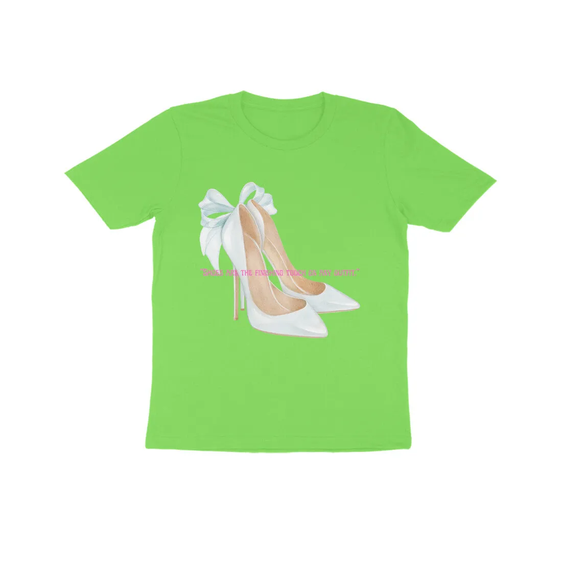 Girl Round Neck Half Sleeve - Stylish Heels T-shirt