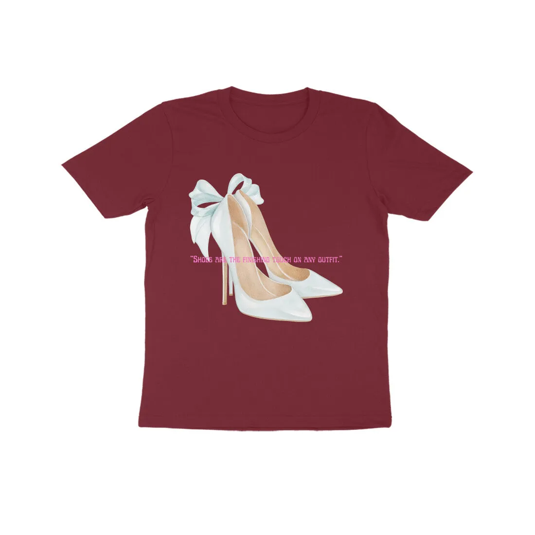 Girl Round Neck Half Sleeve - Stylish Heels T-shirt