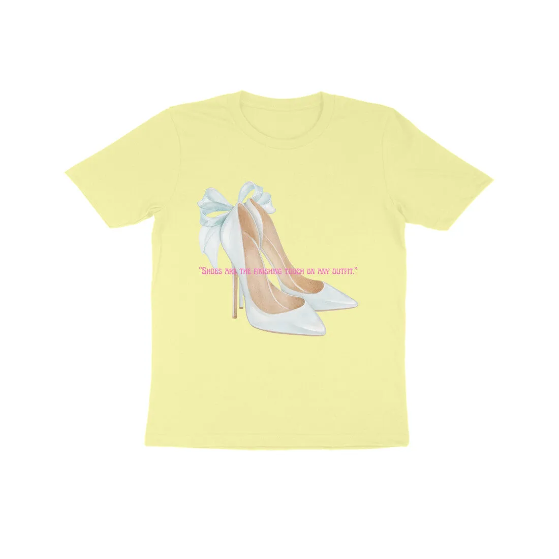 Girl Round Neck Half Sleeve - Stylish Heels T-shirt