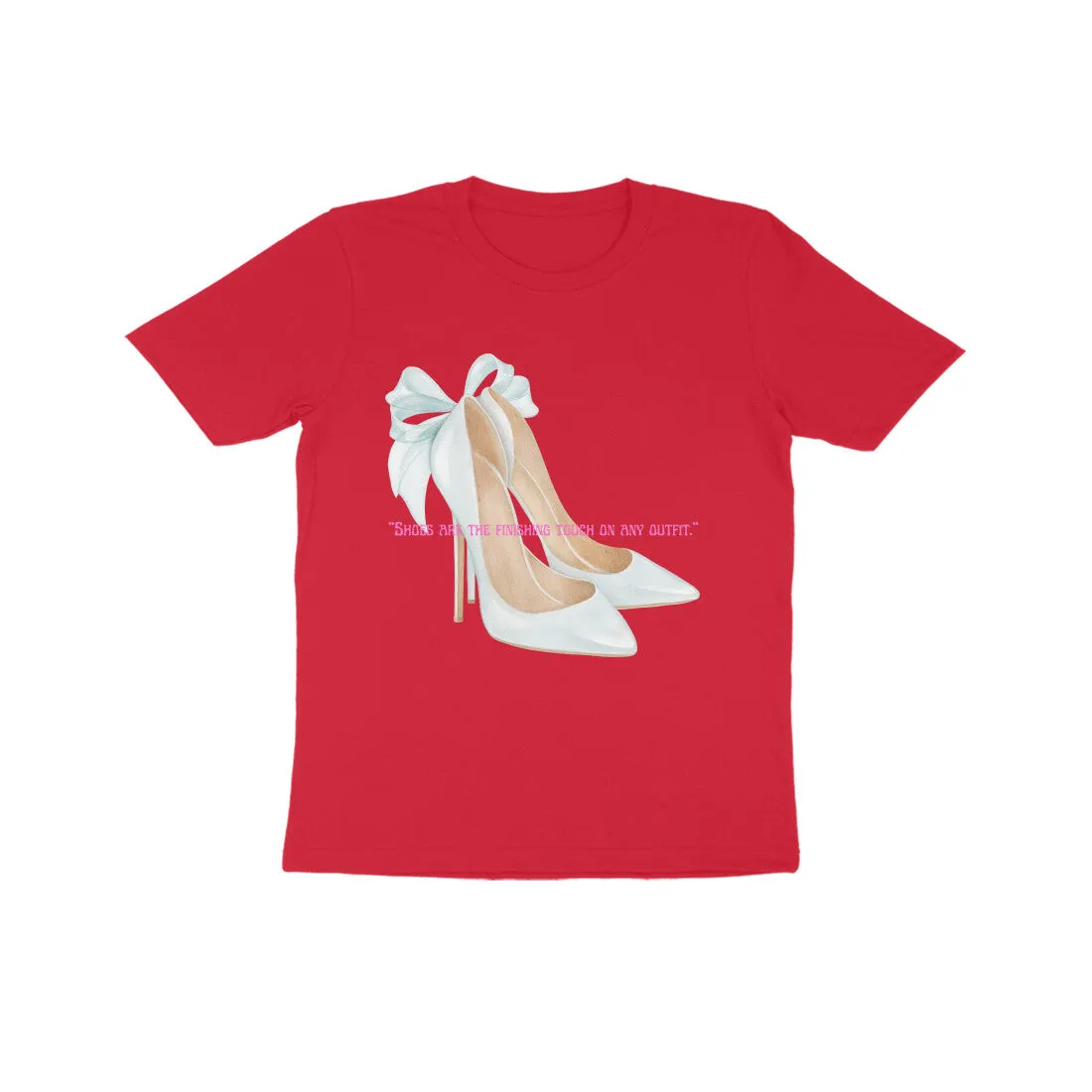 Girl Round Neck Half Sleeve - Stylish Heels T-shirt