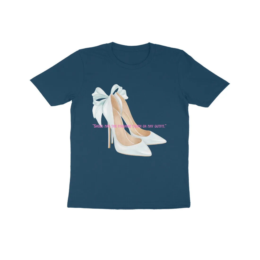 Girl Round Neck Half Sleeve - Stylish Heels T-shirt