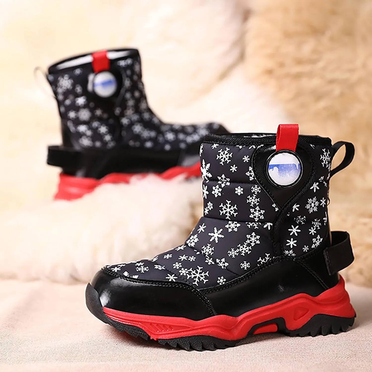 Girls Boys Snow Boots Outdoor Warm Comfortable Non Slip Mid Calf Padded Small Big Kids Winter Shoes Boots Girls Size 3