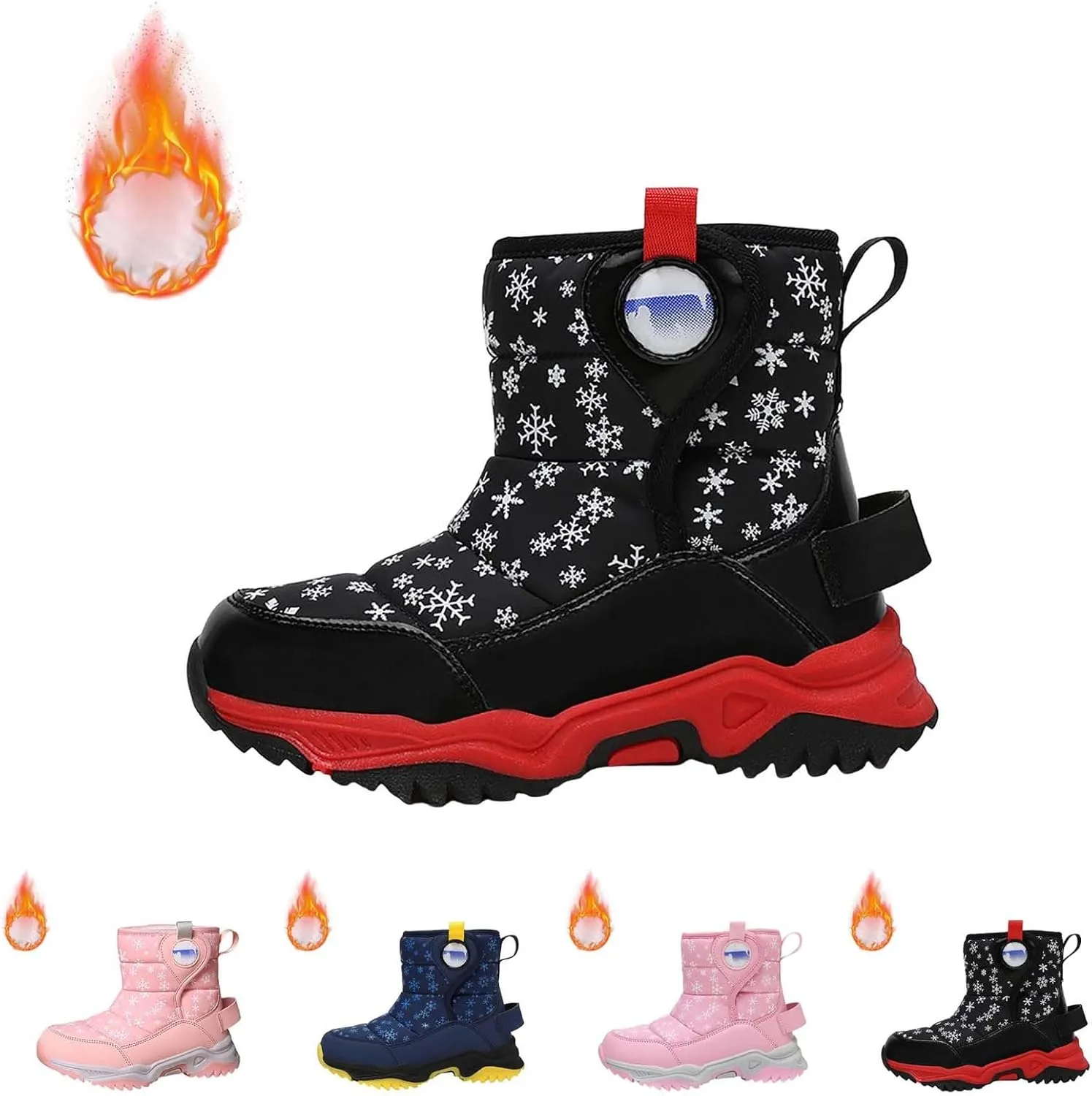 Girls Boys Snow Boots Outdoor Warm Comfortable Non Slip Mid Calf Padded Small Big Kids Winter Shoes Boots Girls Size 3