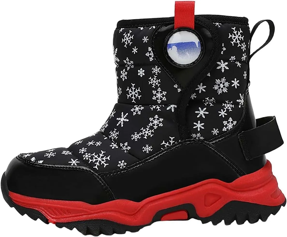 Girls Boys Snow Boots Outdoor Warm Comfortable Non Slip Mid Calf Padded Small Big Kids Winter Shoes Boots Girls Size 3