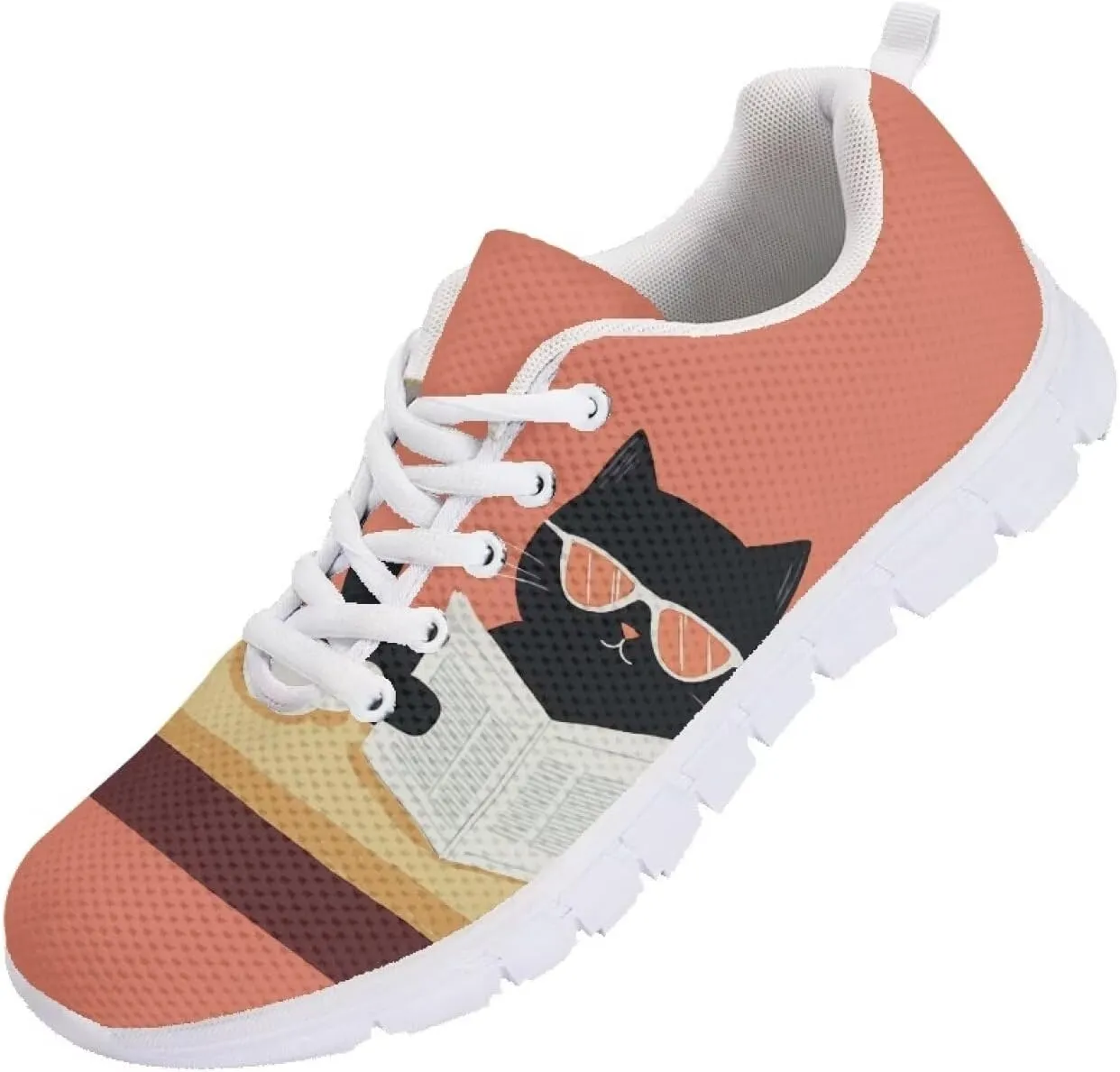 GOSTONG Womens Running Shoes Breathable Mesh Sneakers Non Slip Athletic Shoes Gym Training Outdoor Tennis Shoes White US 5-12