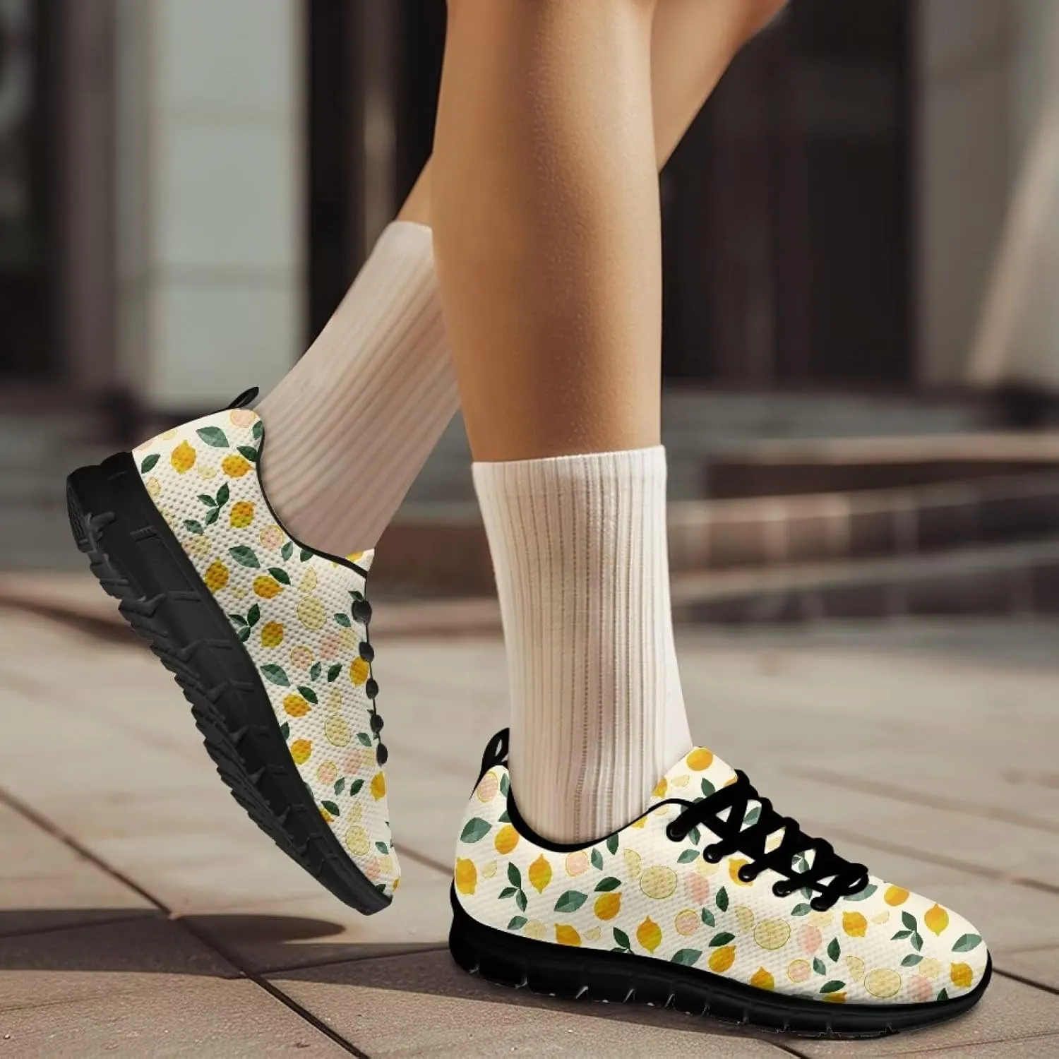 GOSTONG Womens Running Shoes Breathable Mesh Sneakers Non Slip Rubber Sole Lace up Outdoor Athletic Shoes Sole Black US 5-12