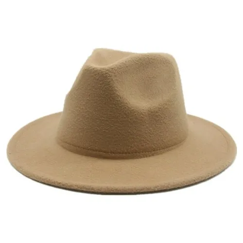 Hats for Women luxury Fedora Hat Women Panama Solid Wide Brim Winter