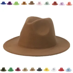 Hats for Women luxury Fedora Hat Women Panama Solid Wide Brim Winter