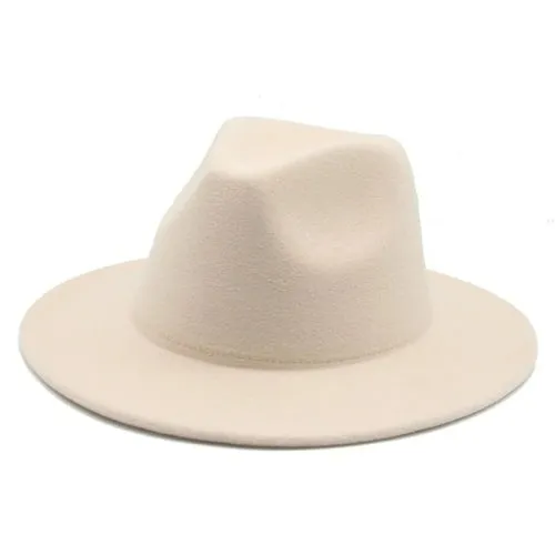 Hats for Women luxury Fedora Hat Women Panama Solid Wide Brim Winter