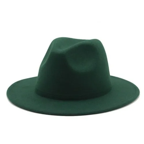 Hats for Women luxury Fedora Hat Women Panama Solid Wide Brim Winter
