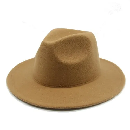 Hats for Women luxury Fedora Hat Women Panama Solid Wide Brim Winter