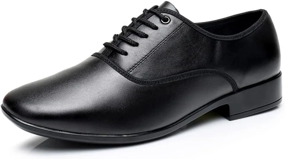 HIPPOSEUS Men's Ballroom Dance Shoes Leather Latin Tango Low Heel 1" Social Dance Shoes